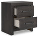 Hollivern - Dark Gray - Two Drawer Night Stand - Simple Home Plus