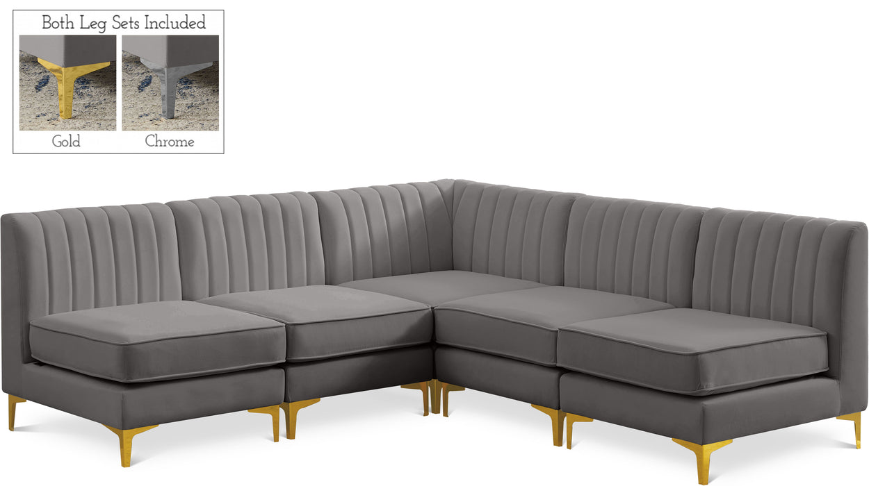 Alina - 5 Piece Armless Sectional - Simple Home Plus
