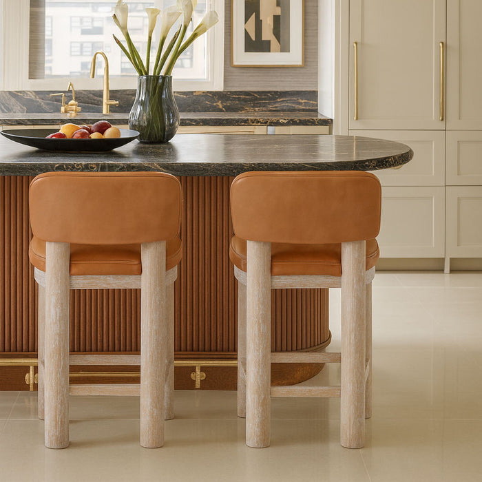 Paloma - Faux Leather Upholstered Counter Stool (Set of 2) - Simple Home Plus