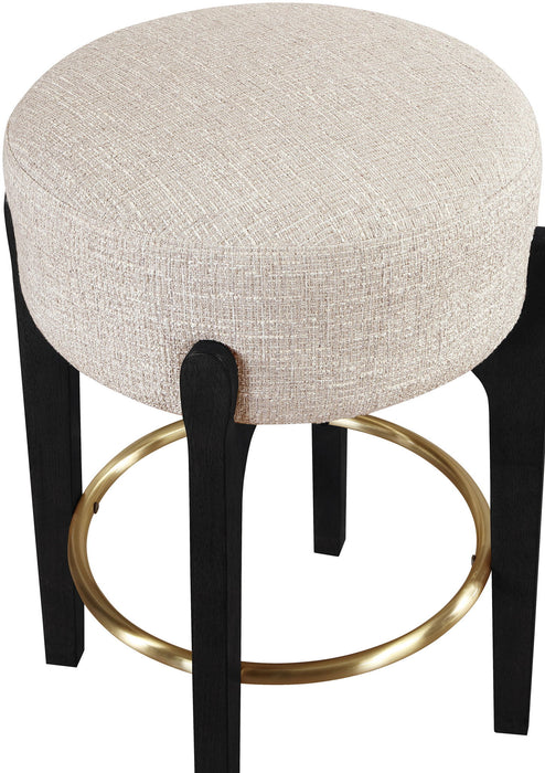 Torino - Backless Counter Stool With Brushed Black Base (Set of 2) - Simple Home Plus