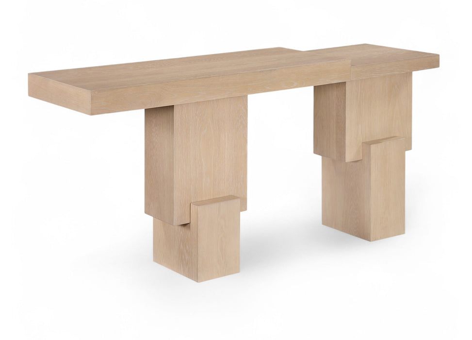 Anzio - Oak Veneer And Solid Wood Console Table - Simple Home Plus