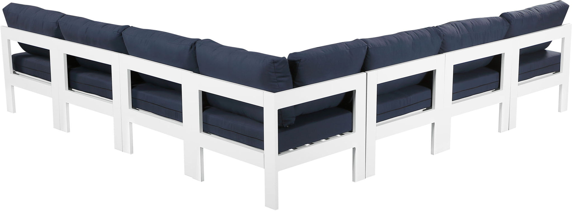 Nizuc - Outdoor Patio 7 Piece Modular Sectional With White Frame - Simple Home Plus