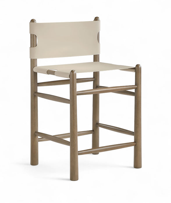 Santos - Upholstered Counter Stool With Stained Brown Base - Simple Home Plus