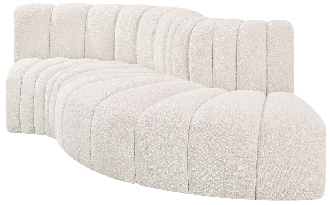 Arc - Boucle Fabric 4 Piece L-Shaped Modular Sofa - Simple Home Plus
