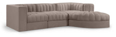 Rummi - Velvet Performance Fabric Upholstered 4 Piece Modular Sectional, With Reverse Corner Chair - Simple Home Plus