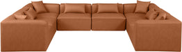 Cube - 8 Piece Modular Sectional - Cognac - Simple Home Plus