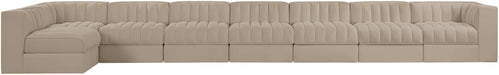Rummi - Velvet Performance Fabric Upholstered 8 Piece Modular Sectional, L-Shaped (Right) - Simple Home Plus