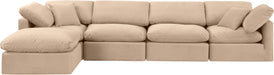 Indulge - Velvet 5 Piece Modular Sectional With Chaise - Simple Home Plus
