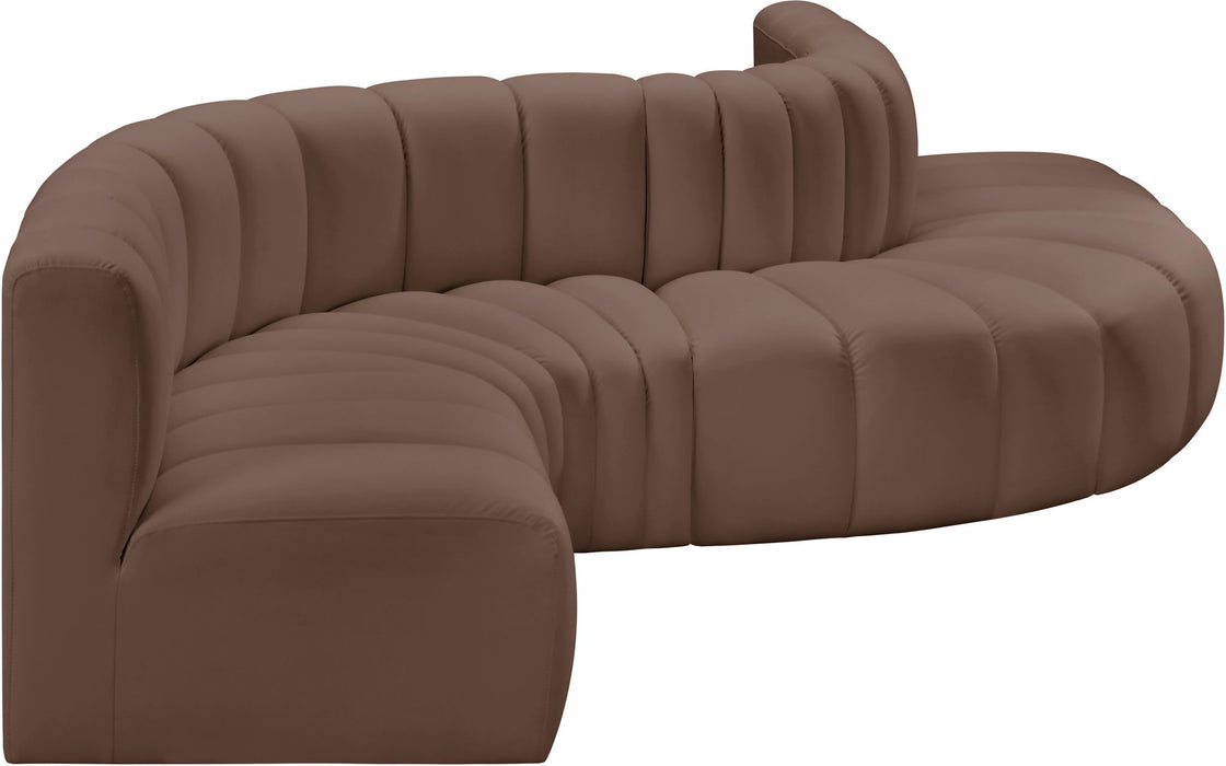 Arc - Faux Leather 6 Piece Curved Modular Sofa - Simple Home Plus