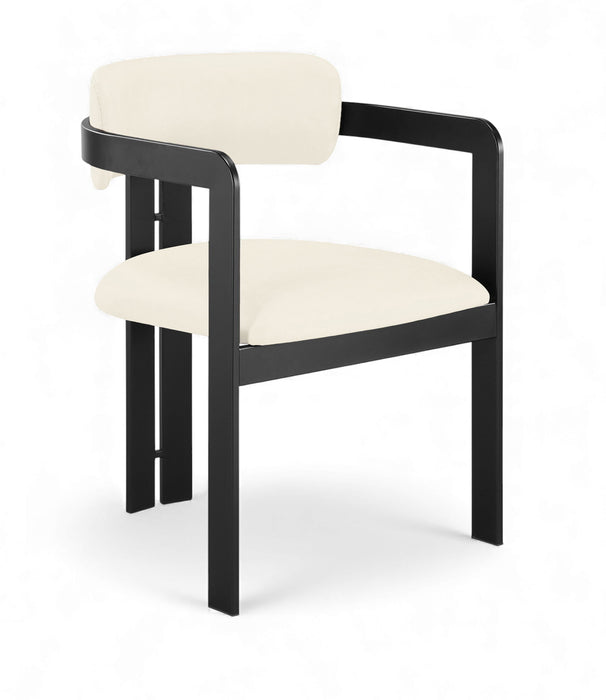 Aurum - Vegan Leather Upholstered Dining Chair With Graphite Black Base (Set of 2) - Simple Home Plus