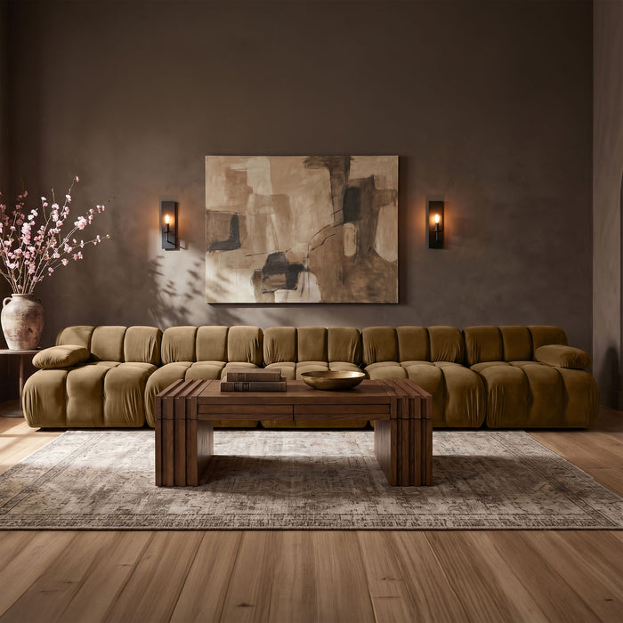 Orin - Velvet 5 Piece Modular Armless Sofa
