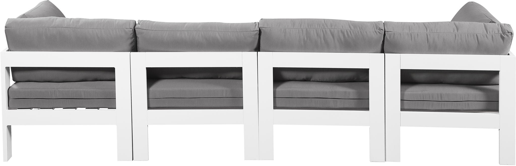 Nizuc - Outdoor Patio 4 Seat Modular Sofa With White Frame - Simple Home Plus