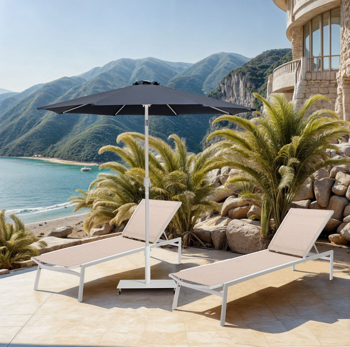 Fiji - Aluminum Patio Umbrella With Square White Base - Simple Home Plus