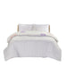 Gracie - Floral Reversible Tufted Chenille Twin Duvet Cover Set - White / Purple - Simple Home Plus