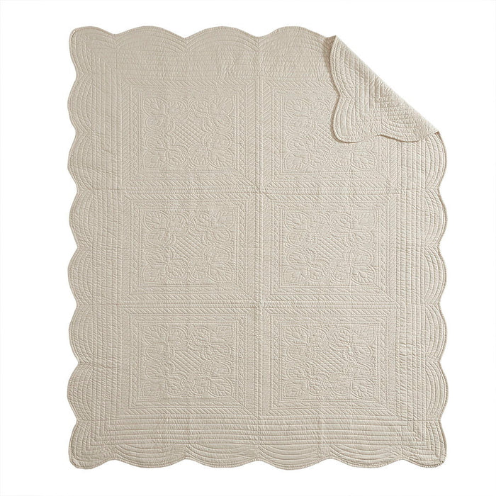 Tuscany - Oversized Quilted Throw - Cream - Simple Home Plus