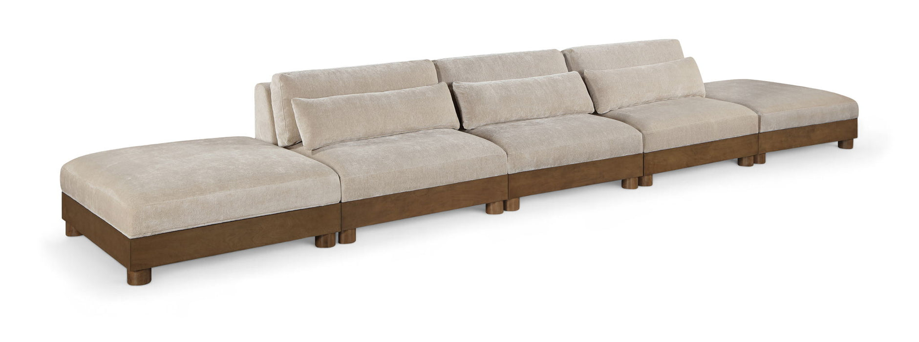 Turin - Chenille Fabric Upholstered Modular Sectional - Taupe - Simple Home Plus