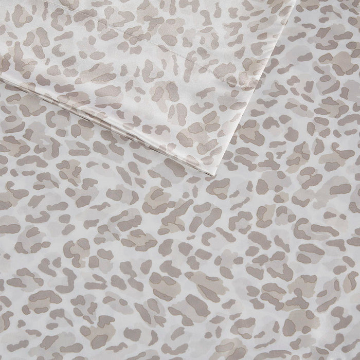 Satin - Luxury 2 Piece Pillowcases - Taupe Leopard - Simple Home Plus