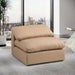 Comfy - Faux Leather Armless Chair - Tan - Simple Home Plus