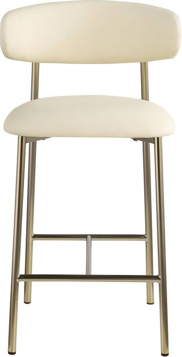 Lupita - Counter Stool With Brushed Gold Frame (Set of 2) - Simple Home Plus