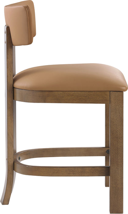 Lavrin - Vegan Leather Upholstered Counter Stool (Set of 2) - Walnut Base - Simple Home Plus