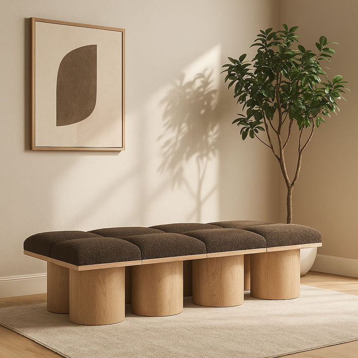 Pavilion - 8 Piece Modular Bench With Natural Base - Simple Home Plus