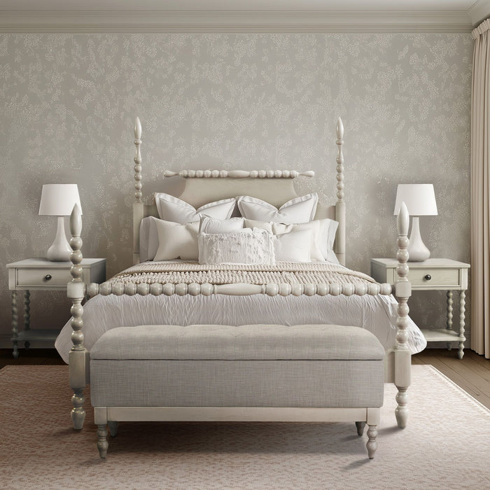 Beckett - Queen Turned Spindle Bed - Antique Cream - Simple Home Plus