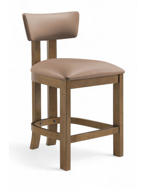 Lavrin - Vegan Leather Upholstered Counter Stool (Set of 2) - Walnut Base - Simple Home Plus