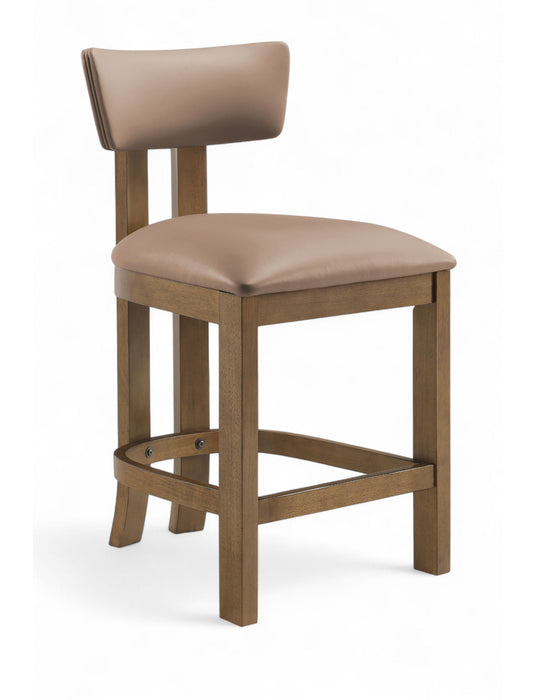 Lavrin - Vegan Leather Upholstered Counter Stool (Set of 2) - Walnut Base - Simple Home Plus