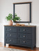 Landocken - Brown / Blue - Dresser and Mirror - Simple Home Plus