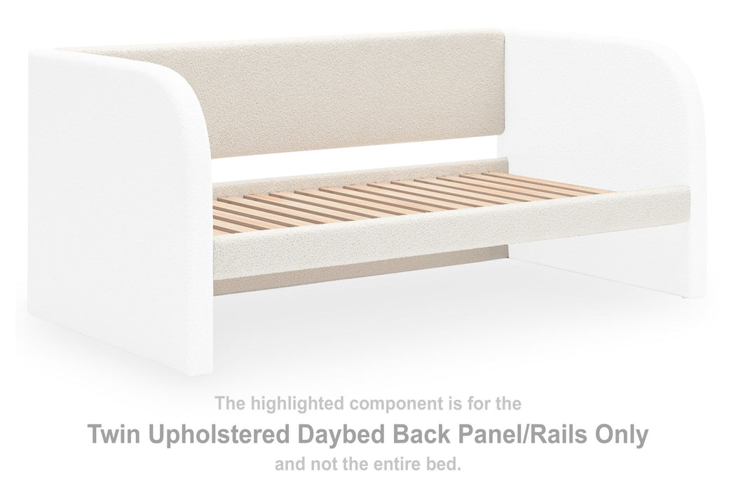 Arloster - Twin Upholstered Daybed Back Panel Rails - White - Simple Home Plus