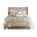 Laurel - Queen Pieced Pleated 7 Piece Tufted Comforter Set - Taupe - Simple Home Plus