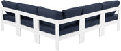 Nizuc - Outdoor Patio 5 Piece Modular Sectional With White Frame - Simple Home Plus