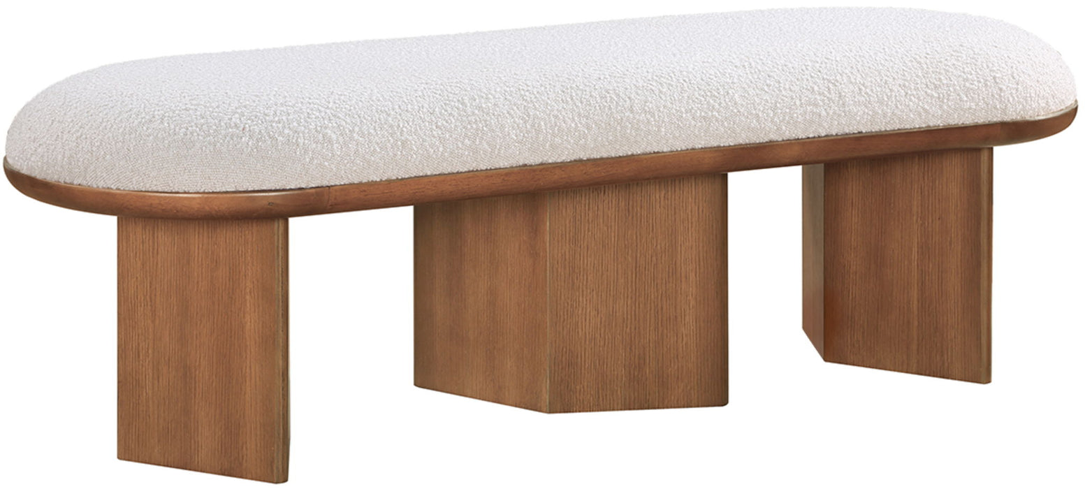 Wilshire - Bench With Brown Base - Cream - Simple Home Plus