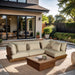 Mirella - 4 Piece Water Resistant Fabric Outdoor Patio Modular Sectional - Simple Home Plus