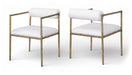Axis - Linen Textured Cream Fabric Upholstered Dining Chair (Set of 2) - Simple Home Plus