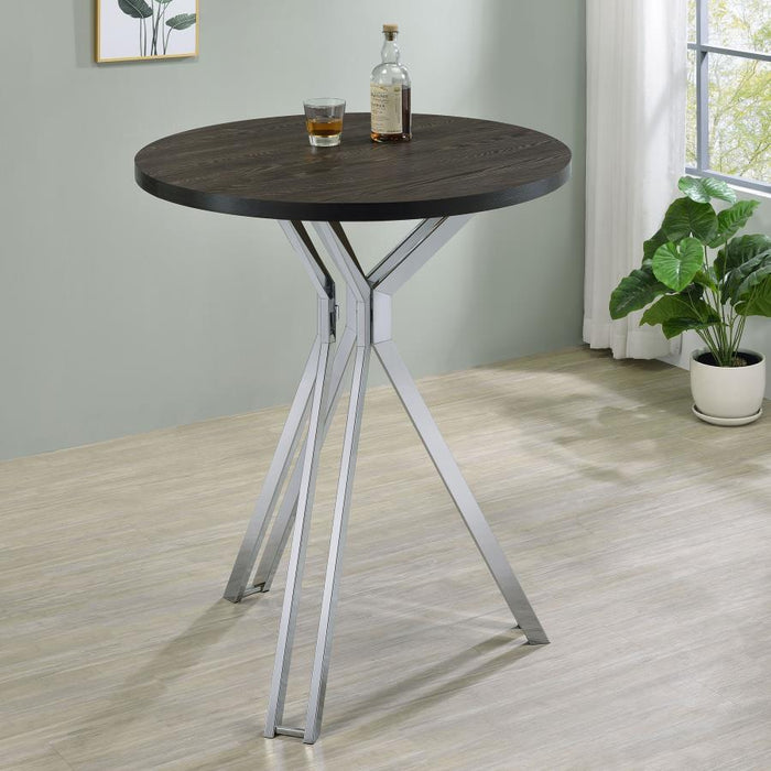 Edgerton - Round Pub Height Bistro Bar Table - Dark Oak - Simple Home Plus