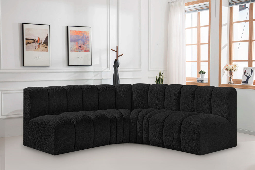 Arc - Boucle Fabric 4 Piece Corner Modular Sofa - Simple Home Plus