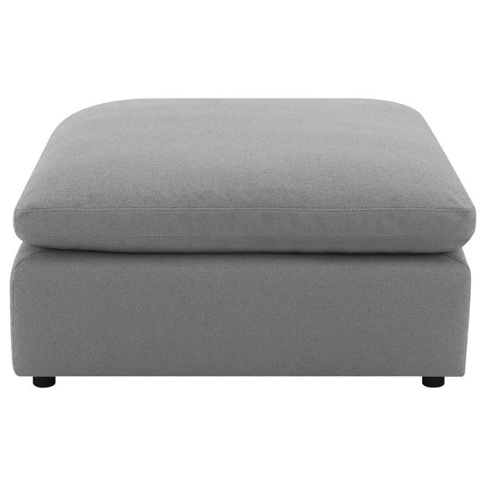 Raleigh - Boucle Upholstered Ottoman - Gray - Simple Home Plus