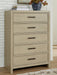 Calmoro - Five Drawer Chest - Gray - Simple Home Plus