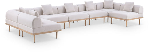 Laguna - 7 Piece Resilient Water Resistant Fabric 142" Upholstered Outdoor Patio Modular Sectional - Simple Home Plus