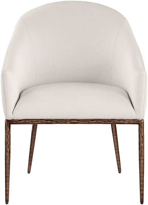 Ferro - Upholstered Dining Arm Chair With Brushed Bronze Legs - Simple Home Plus