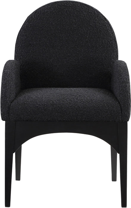Waldorf - Boucle Dining Arm Chair With Black Legs - Simple Home Plus