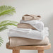 Diagonal Ribbed - 6 Piece Washcloths Set - White - Simple Home Plus