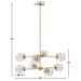 Calista - 8 Light Metal Chandelier With Globe Bulbs - Gold / Clear - Simple Home Plus