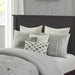Essence - 8 Piece Queen Oversized Clipped Comforter Set With Euro Shams And Throw Pillows - Green - Simple Home Plus