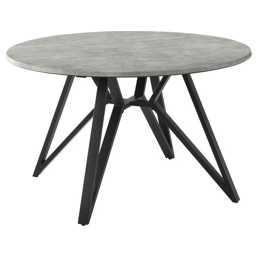 Neil - 5 Piece Round Dining Set - Concrete And Gray - Simple Home Plus