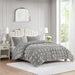Evelyn - 3 Piece Stripe Ruched Comforter Set - Gray - Simple Home Plus