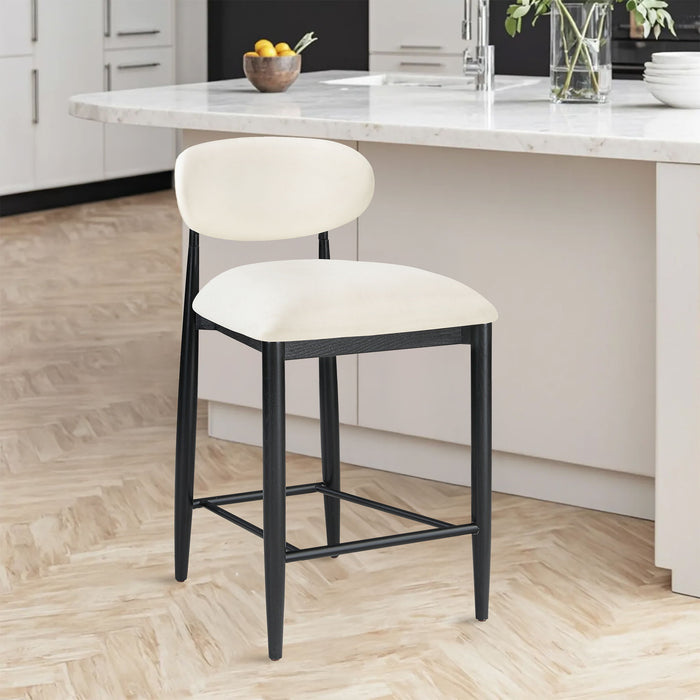 Riccio - Faux Leather Stool - Black Frame - Simple Home Plus
