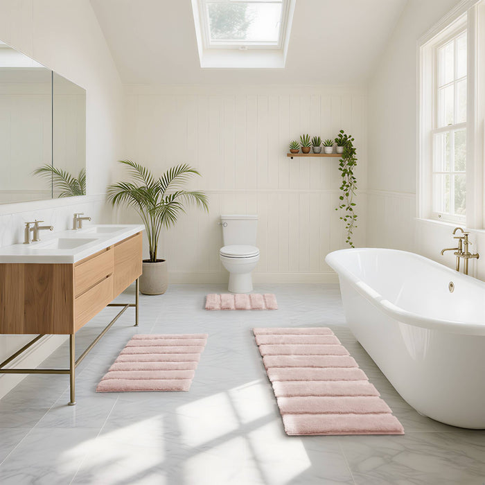 Tufted Pearl Channel - 24" x 58" Rug - Blush - Simple Home Plus