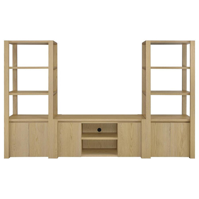 Laurelton - 3 Piece Entertainment Center TV Stand - Light Oak - Simple Home Plus